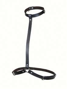 1pc Women's Sexy Gothic-Style Adjustable Chest Harness Necklace Lingerie Accessory, Party Gift, Rave - Black - View 7