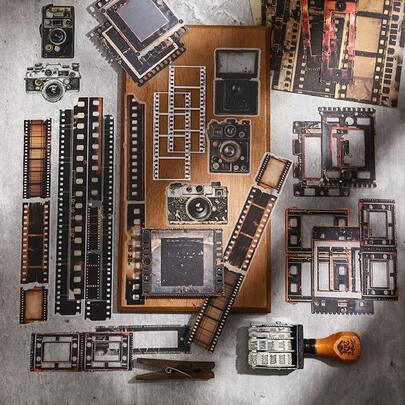 90 件复古剪贴簿套装 - 复古收藏品套装，包含电影/花园/咖啡/日记剪纸、装饰纸贴纸和卡片纸元素，适用于垃圾日记本、拼贴艺术、卡片制作