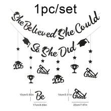 She Believed She Could So She Did Graduate 2025 Celebration Banner Hanging Decoration For Graduation Party - Multicolor - View 3