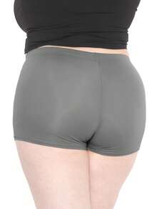 STRETCH IS COMFORT Women's And Plus Size Nylon Booty Shorts | Small - 3X - Gray - View 2