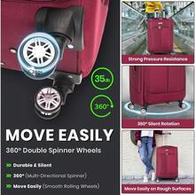 Deluxe Edition 29" Large Suitcase Super Lightweight Luggage 20% Expandable 4 Wheels Spinner Soft Shell Check In Luggage For 23kg - Red - View 5