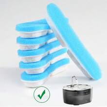 PetMuch Cat Water Fountain Filters For WF450 Replacement Filters & Pre-Filter Sponges Set For 108 Oz Automatic Pet Fountain Dog Water Dispenser, 6/12/18/24 Pcs Filter Replacement - Blue and White - View 6