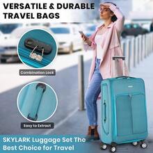 Deluxe Edition 29" Large Suitcase Super Lightweight 20% Expandable 4 Wheels Spinner Soft Shell Check In Luggage For 23kg - Blue - View 3