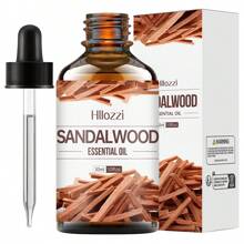 Hllozzi Aceite esencial de sándalo extraído de plantas en múltiples tamaños de 30ml/60ml/100ml, con fragancia suave de larga duración, apto para difusor de aromaterapia, hidratación facial, cabello, piel, cuidado corporal, masaje, todo en uno, excelente opción de regalo