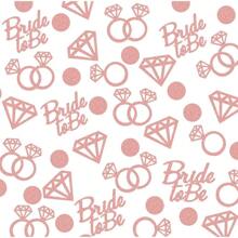 100Pcs/Set Rose Gold Bride To Be Confetti Silver Diamond Ring Heart Paper Confetti Bachelorette Wedding Bride Shower Party Table Decoration Supplies