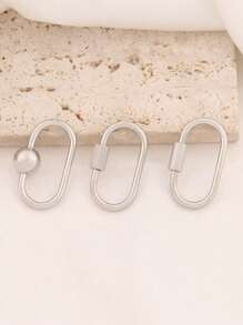 2pcs Stainless Steel Oval Screw Lock Clasp Findings Gold Geometric Carabiner Lock Hook Spiral Clasps For DIY Jewelry Necklace Bracelet Making Accessories Supplies