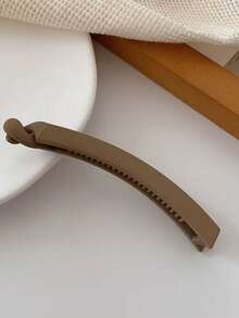 5个/1包 女士黑色/卡其色/棕色 11厘米/4.33英寸 香蕉形轻便塑料发夹，简约纯色，适合日常佩戴、派对、工作，洗脸和淋浴时也方便造型，可搭配妆容和服装，香蕉形发夹，美发工具，卷发，美发配件，女士发饰，美发用品，卷发，头发，旅行