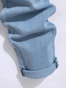 Men's Fashion Stretchy Distressed Slim-Fit Denim Jeans - Baby Blue - View 7