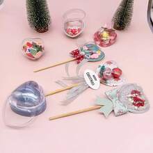 Alinacutle 20/40 piezas Portacandys de plástico con forma de corazón transparente de media cúpula para DIY, caja de regalo, San Valentín, estuche de caramelos, tarjetas de manualidades, regalos de festivales