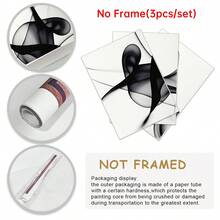 Bộ 3 tranh trừu tượng đen trắng trang nhã trên vải bố, khung gỗ thông - Trang trí tường hiện đại phù hợp cho phòng khách, phòng ngủ, văn phòng, chống thấm nước, in chất lượng cao, hoàn hảo cho trang trí nhà cửa, quán cà phê, quán bar, tranh nghệ thuật trừu tượng, nét vẽ sống động. - 3 CÁI - Xem 3