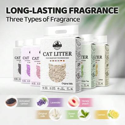 1 Pack Of Pet Cat Litter, Natural Tofu Cat Litter, Easy To Clump, Fine Dust Can Be Flushed Directly Into The Toilet, Multiple Flavors To Choose From, Deodorizing Cat Litter, A Must-Have For Cats