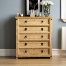 Designs Corona, Chest Of Drawers, 5 Drawer, Solid, Pine Wood - 1 - View 2