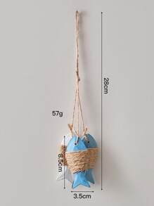 1 String Of 3pcs American Vintage Wooden Fish Ornament Decoration, Suitable For Homestay, Restaurant Wall Decor