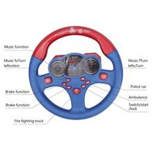 Kids Steering Wheel Toy With Light And Music, Car Backseat Simulated Driving Steering Wheel Gifts Toys For Kids
