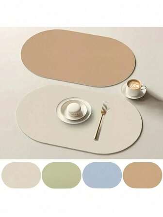 1/2 件防滑耐热餐桌垫防水厨房餐厅餐垫仿皮杯垫家居用品