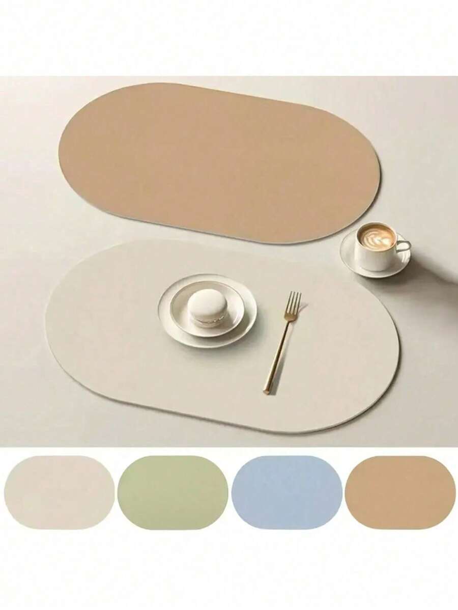 1/2 Peças Jogo Americano de Mesa Antiderrapante e Resistente ao Calor, Impermeável, Placemat de Cozinha e Jantar, Porta-copos de Couro Sintético, Suprimentos para Casa