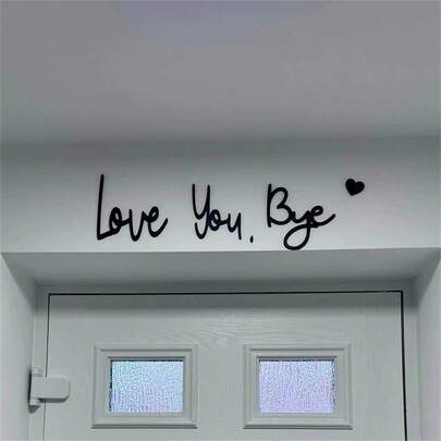 5-Piece Set Charming "Love You Bye" Wooden Home Door Frame Decoration - Vintage Style, Boho Wall Decor, Expresses Love And Warmth For Family And Lovers, Wall Art Gift, Easy To Install On Doors, Heart-Themed Decoration, Perfect For Hallways, Entryways, Doorways, Courtyard Decoration, A Perfect Gift For Family And Friends