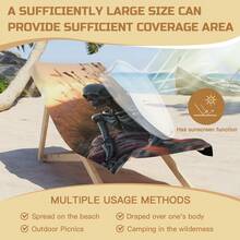 Contemplative Skeleton At Sunset, Resting Among Flowers Super Soft And Cozy Lightweight Printed 75X150cm Large Bath Towel, Quick Drying, Absorbent, Soft And Comfortable, Ultra-Fine Fiber Beach Towel