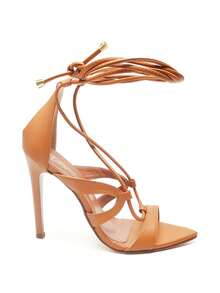 Ellas Online Women's High Heel Lace-Up Sandals - 橡木 - 查看 3