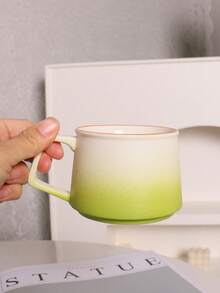 1 Stück 270ml Tasse im Ins-Stil aus Keramik mit Griff, Farbverlauf, Farbverlauf Farbe Latte Tasse, hochwertiger Nachmittagstee Tasse, modischer Becher/Rührkrug, Damen Bürotasse - Kaffeetasse mit Farbverlauf - Übersicht 7