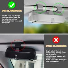 1pc Car Sun Visor Glasses Holder, Car Sunglasses Storage Box, Car Sun Visor Accessories, Eyeglasses Protective Storage Case, Car Organizer Accessory