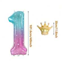 1 Stück Nummer & 1 Stück Krone Geburtstags-Jubiläums-Party-Luftballons (ohne Pumpe, Krone und Nummer separat erhältlich)