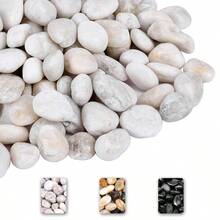 GRISUN 15LB White Rocks For Garden Landscaping 1-2 Inch Polished Decorative Stones Natural River Rocks For Plants Aquarium Fish Tank Vases Filler Outdoor And Indoor Pebbles - 白色1 - 查看 1