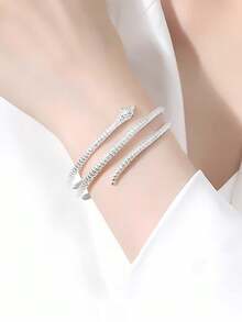 Sterling Silver Snake Bracelet Women's Design Sense Three-Circle Snake Bracelet Bracelet For Girlfriend Gift