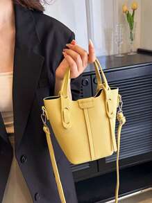 Yellow Tote Bag, Bucket Bag For Women