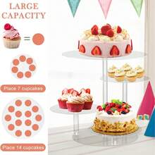 1 Set Acrylic Cake Decorating Kit - Acrylic Tiered Cake Stand And Dessert Table Display Set Can Hold 40 Cupcakes, Suitable For Wedding, Birthday, Party - Perfect Cupcake Stand For Events And Cake Decorating - Clear - View 10