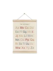 2pcs-Alphanumeric Poster Hanger 2 Pieces Set, Kindergarten Wall Decoration, ABC Banner Poster Wall Art With Wooden Frame, Alphabet Banner Wall Hanging Decoration Toddler Playroom Nursery.. - Wood Color - View 10