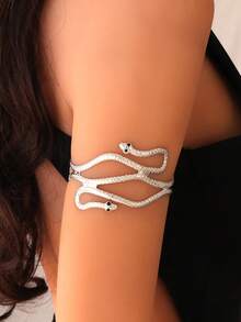 1pc Multi Pattern Optional Women's Armband, Butterfly, Flower, Snake Shaped, Hollow Opening Armband, Suitable For Daily Wear And Vacation Wear