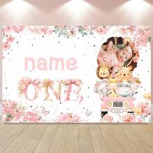 1pc Customized Pink 1st Birthday Party Banner Background Cloth, Personalized Photo, Name, Birthday Party Decoration Supplies, Porch Decoration, Family Gathering Decoration, Everyday Decor, Multi-Functional, Modern, Custom, Personalized, Unique, Ideal Gifts For Him, Ideal Gifts For Her, Boyfriend, Dad, Girlfriend, Mom, Family, Friends, Tea Room, Home, Garden, Office, For Anniversaries, For Valentine's Day, For Mother's Day, For Birthdays, For Father's Day, For Graduation, For Weddings, For Housewarming,Graphic Print - Multicolor - View 9