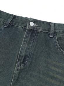 Y2K Vintage Style Men's Black Retro Washed Loose Wide Leg Baggy Jeans Straight Leg Loose Jeans, Perfect Gift For Husband, Boyfriend