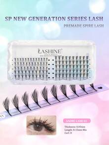 Lashine 10 Reihen D-Locken 0,05 mm Dicke synthetische Nerz Manga Anime Comic Spirale Wimpern 8-15 mm Mischlänge Federform Falsche Wimpern Comic Spirale Wimpernverlängerung Vorgefertigte Fächer Natürliche Kaschmir Manga Falsche Wimpern - D - Übersicht 6