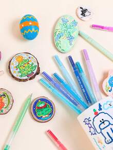 6支装书法1.0毫米彩色凝胶笔套装粗头圆珠笔用于书写绘画马克笔学校返校