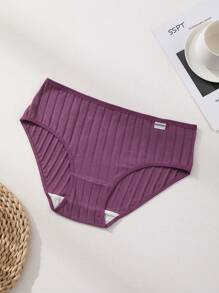 5 PCS Plus Size Women's Ribbed Cotton Panties Sexy Mid Waist Briefs Tummy Control &Butt Lifter Stretch Comfortable And Breathable Sports Underwear