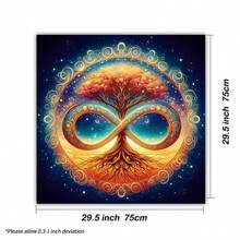 1pc Tree Of Life Tarot Card Tablecloth Moon Phase Plants Table Cloth For Tarot Altar Cloth Divination Cloth Card Pad For Room Home Decor - Black - View 5