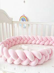 1pc Baby Bed Surround Hand Woven Strip Knotting Four Strand Fried Dough Twists Braid Anti-Collision Soft Bag Baby Bed Surround