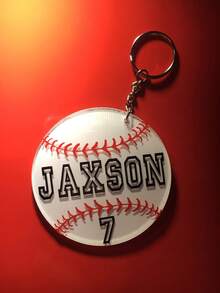 Baseball Keychain, Personalized Baseball Gift, Team Gift, Baseball Bag Tag, Valentine's Day Gift, Gift For Her, Gift For Him, Gift For Mom, Gift For Friend, Home Decor, Decorations, Personalized Gift, Custom Gift - Multicolor - View 3