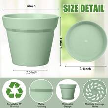 Mumufy 54 Pack 4 Inch Plant Pots Bulk Small Planter With Drainage Hole And Saucer Small Plastic Pots For Flowers Succulent Cactus And All House Indoor Colorful - Đầy màu sắc1 - Xem 2