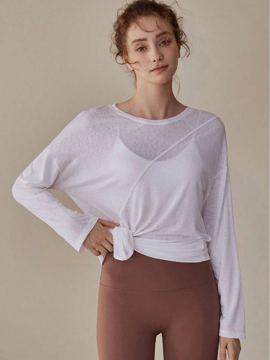 Women's Fall/Winter Yoga Tops, Loose Fit Workout Pullover Sweatshirt, Running, Pilates, Fitness Long Sleeve Tee