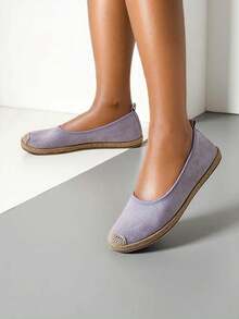 Women's -Suede Espadrilles - Grey - View 3