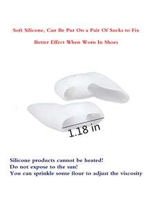 2-10pcs Elastic Silicone Toe Sleeves, Toe Caps, Toe Protectors, Toe Cushions, Suitable For Wearing Shoes, Fit Both Left And Right Feet - White - View 4