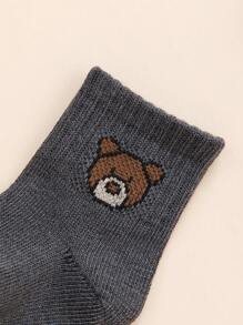 5 perechi de șosete cu design drăguț de ursuleți pentru bebeluși, șosete elastice până la jumătatea gambei, pentru copii mici, minimaliste și adorabile, primăvară/vară