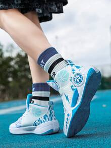 Men's Basketball Shoes, Sneakers, Running Shoes, Fashion Sports Shoes For All Seasons - White Blue - View 7