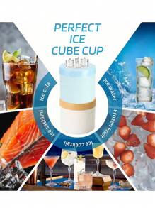 3D Silicone Portable Ice Mold, Easy Release Silicone Ice Cube Mold, Holds Up To 60 Ice Cubes For Making Ice Creams Yogurt Candy, Ice Cube, Easy Release, Multi-Cell Plastic Ice Cube Tray, Simple Bucket Shaped Design Ice Making Mold, With Lid