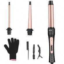 Curling Iron Wand Set, Curling Wand 3 In 1 Hair Curling Wands Interchangeable Ceramic 0.35-1.25inch Barrel Hair Curler, With Heat Resistant Glove