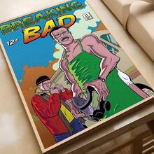 1 pieza Póster clásico de la serie de televisión Breaking Bad sobre el crimen, para decoración de pared en cafetería o bar, sin marco - Multicolor - Ver 24