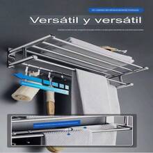 Thickened Double-Layer Towel Rack, Shower Shelf, Hotel Engineering Bathroom, 304 Stainless Steel Towel Rack - Silver - View 7